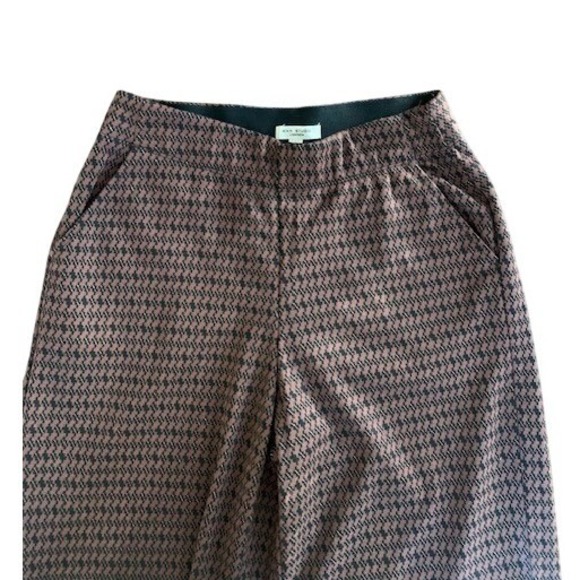 Max Studio London Retro Houndstooth Wide Leg Pants Women Size S Fall Brown Black - Picture 3 of 9